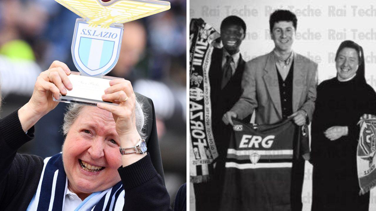 La gioia di suor Paola per la vittoria dello scudetto della Lazio e la foto condivisa da Fabio Fazio che mostra suor Paola e Idris, scomparso nel 2023