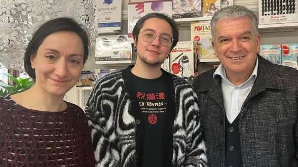 Alice Agostino e Brando Fort con il sindaco Giacomo Santi