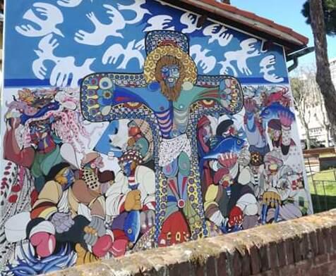Il murale del Cristo Crocifisso di Menghino