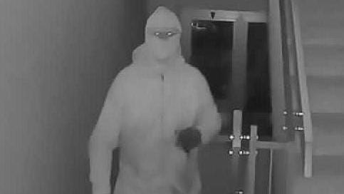 Uno dei due ladri immortalati dalle telecamere del condominio