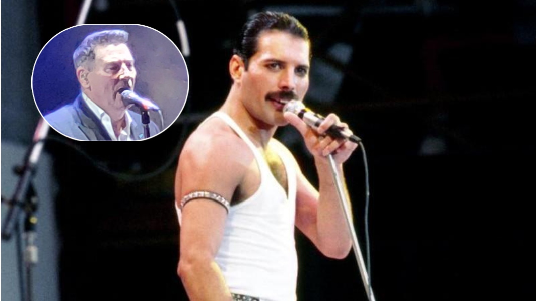 Nella foto Freddie Mercury, leader dei Queen. Nel riquadro Tony hadley, ex Spandau Ballet