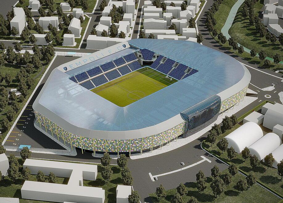 Il rendering presentato dal club