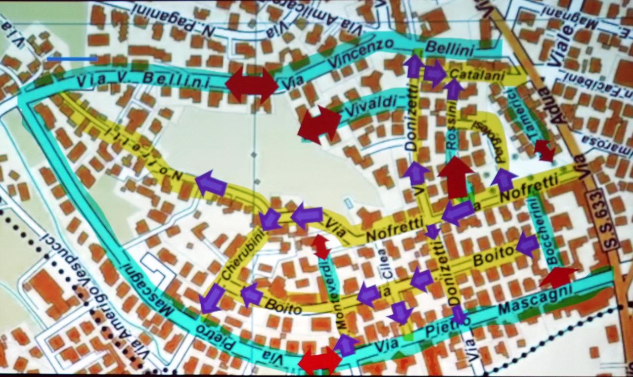 
	La nuova mappa della viabilit&agrave; nel quartiere (foto Nucci)


