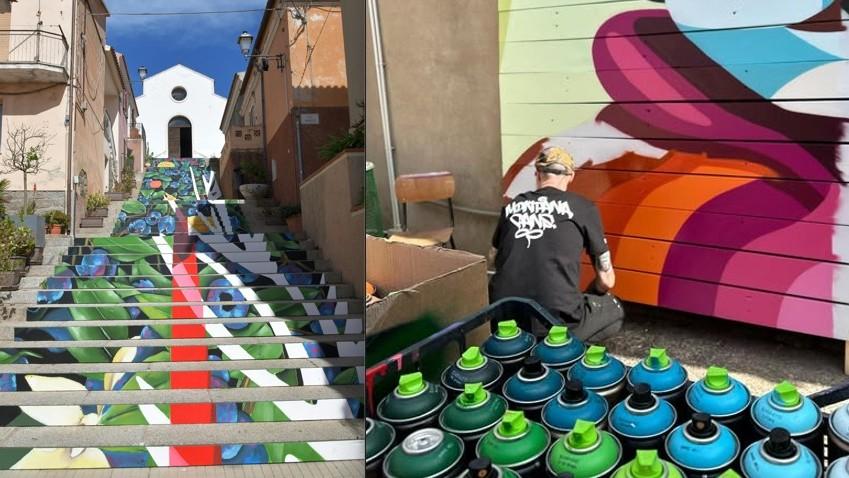 L'opera realizzata nel 2024 e accanto Eelco al lavoro sui 74 nuovi pannelli