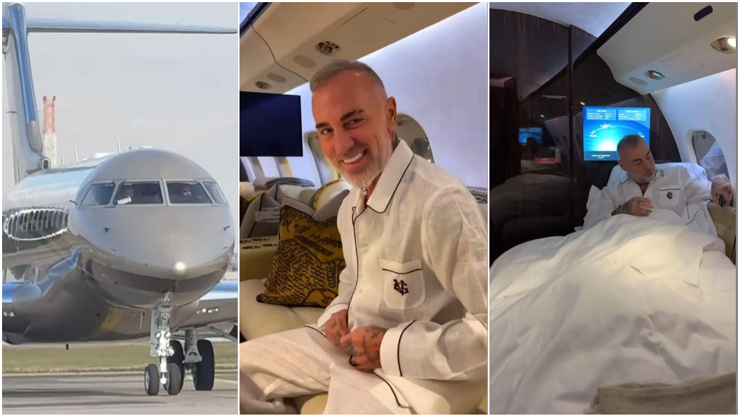 Gianluca Vacchi, lavoro e vacanze sul jet milionario e super inquinante – VIDEO