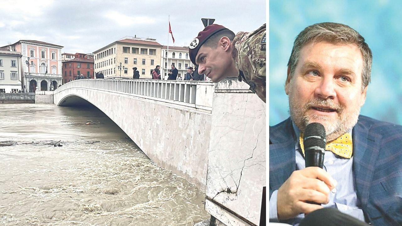 
	L'Arno a Pisa e Luca Mercalli

