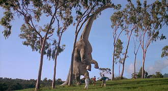 
	Una scena del film "Jurassic park" di Steven Spielberg

