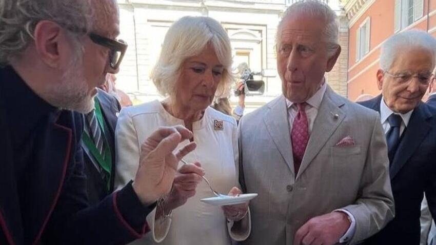 Bottura con Camilla e Carlo