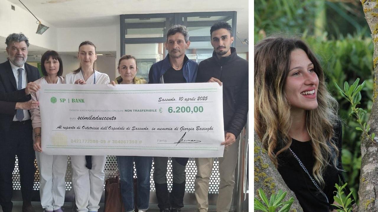 La consegna dell'assegno e Giorgia Basinghi