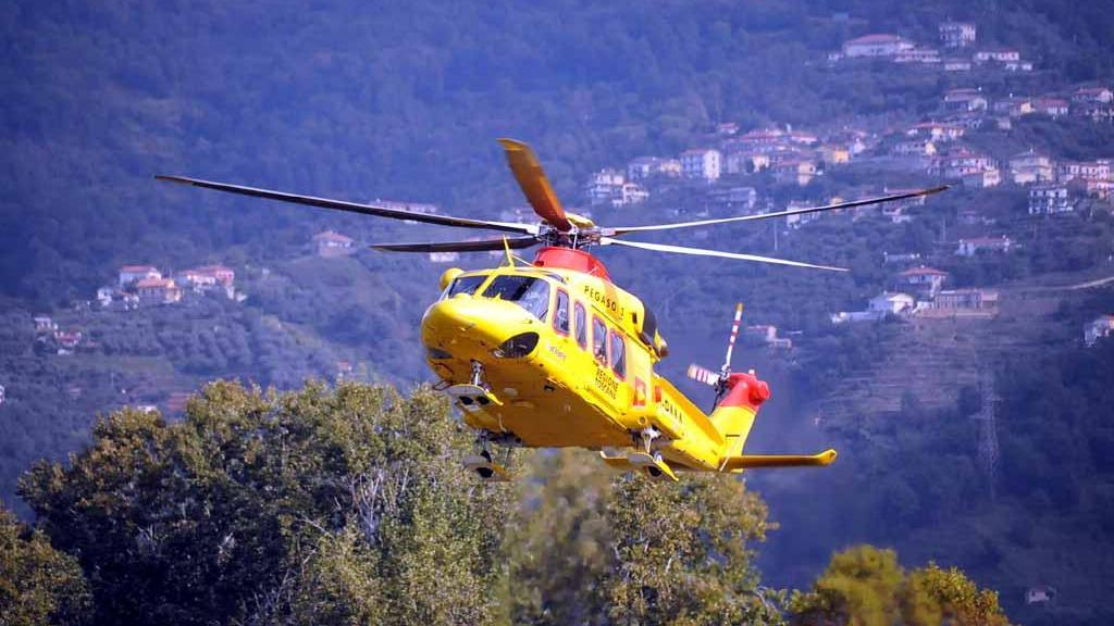 Un intervento dell'elisoccorso
