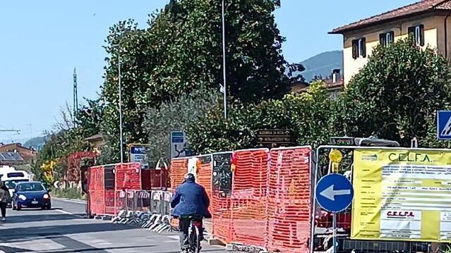 Il tratto interessato dai lavori (foto Nucci)