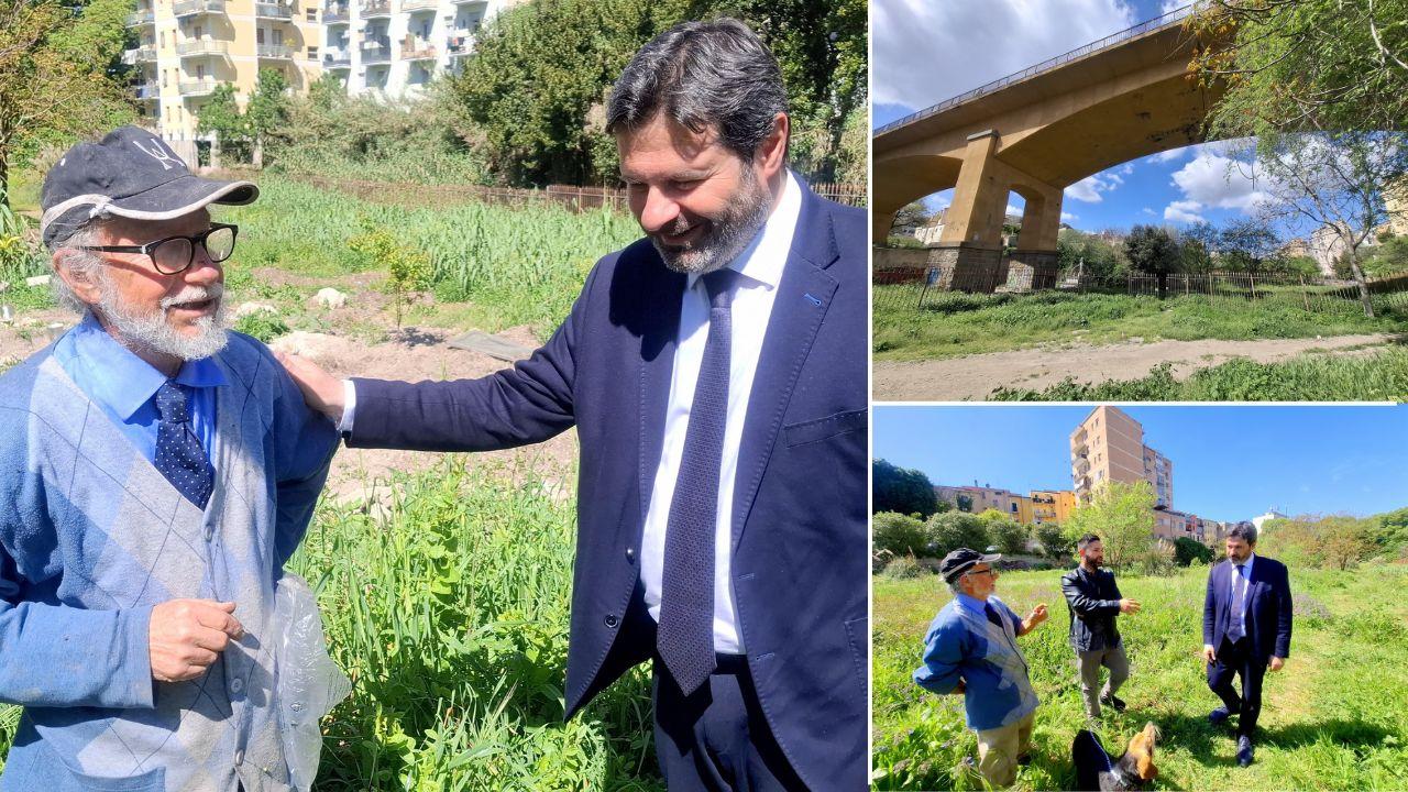 Emanuele Bernardinelli e il sindaco Giuseppe Mascia nella valle del Rosello  <em><strong>(foto e video di Ivan Nuvoli)</strong></em>