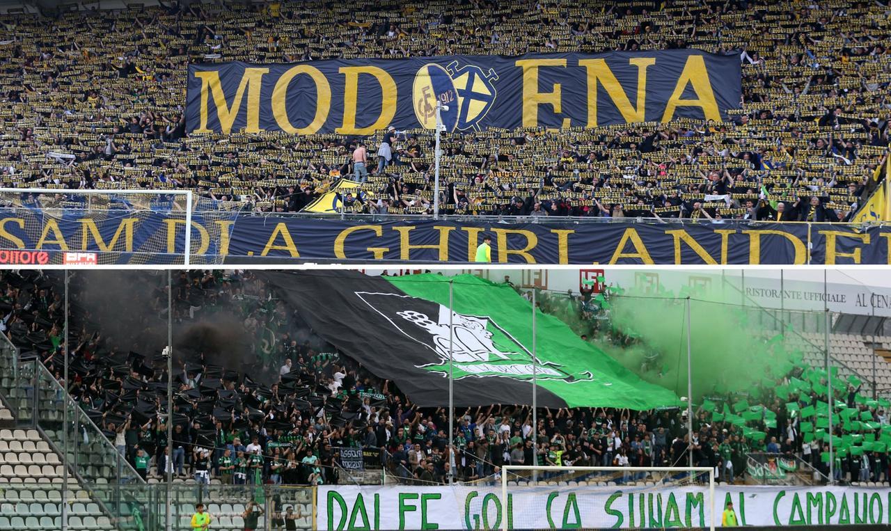 Modena-Sassuolo vista dagli spalti: più di 13mila tifosi, due coreografie in dialetto
