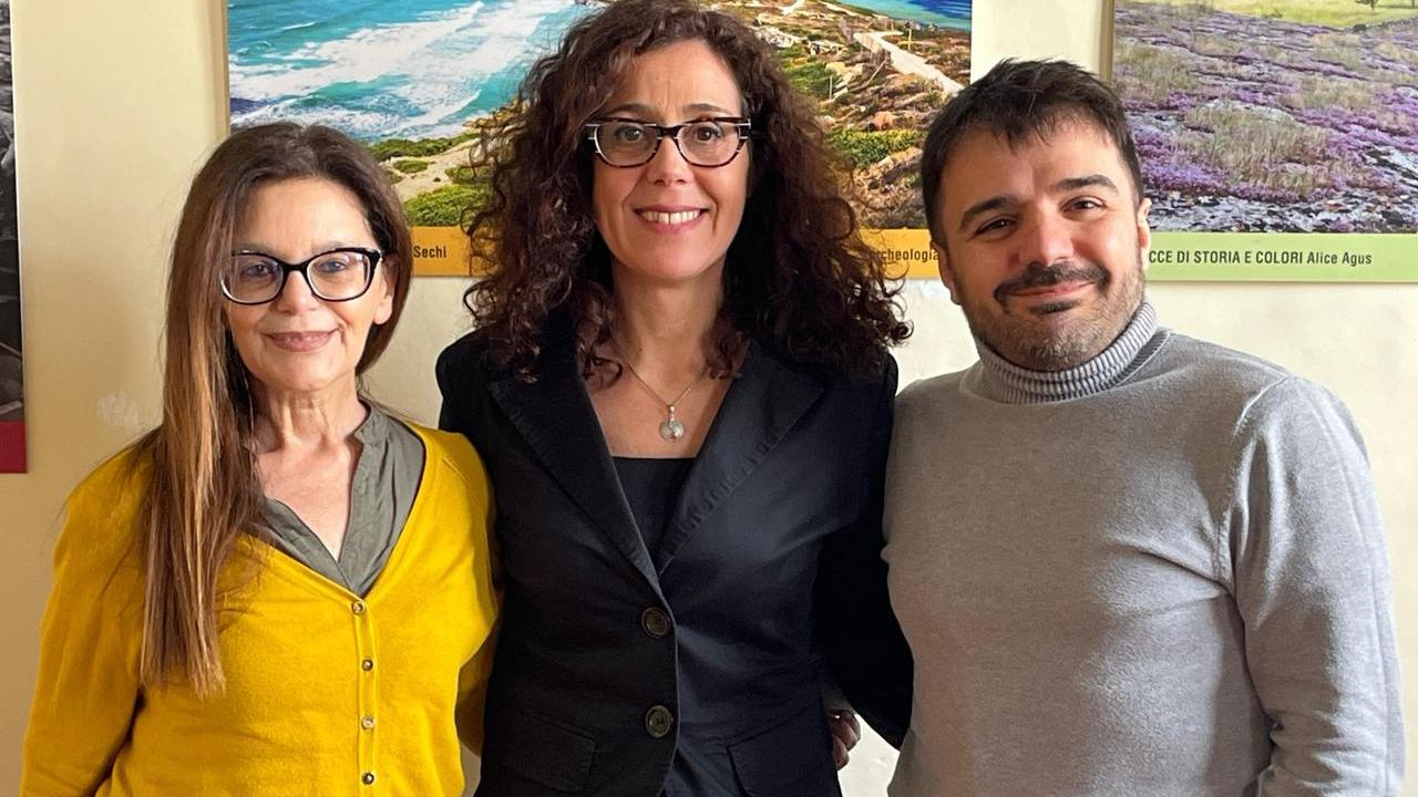 Gabriella Murru (al centro) con Luisa Mascia e Mattia Lilliu