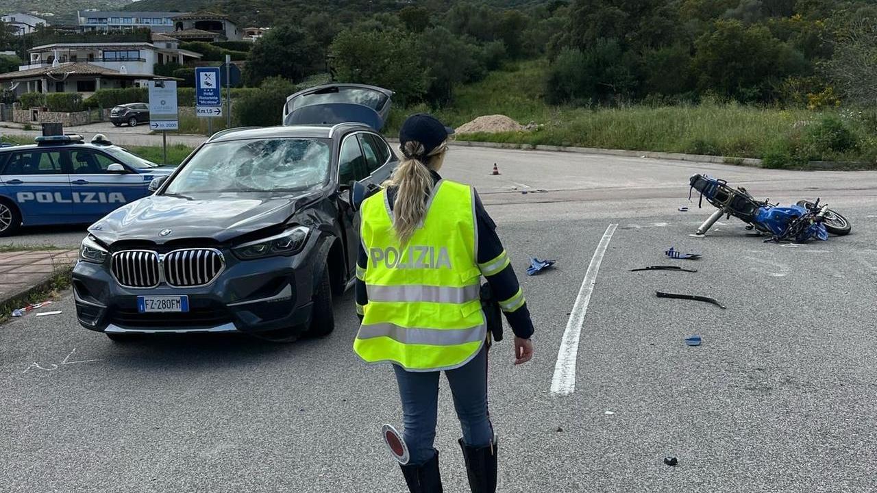 Bmw contro moto: centauro olbiese trasportato in elisoccorso