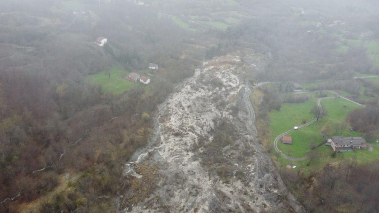 La frana sull'Appennino