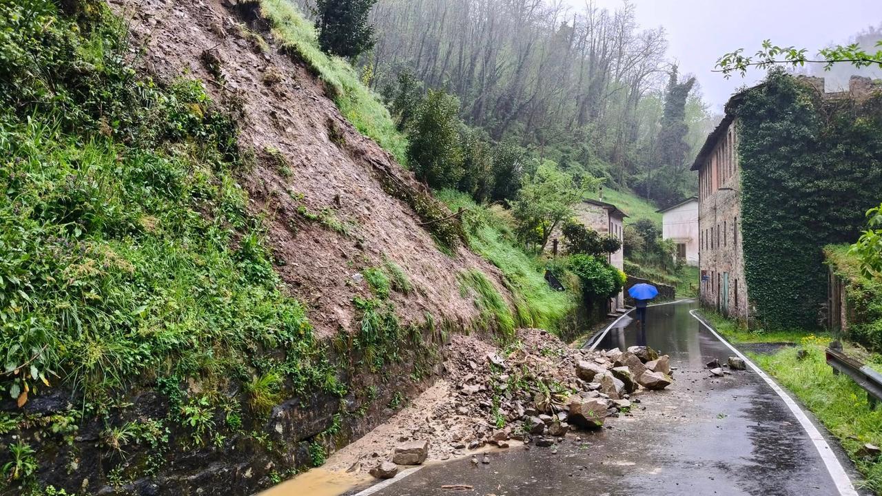 La frana sulla provinciale 