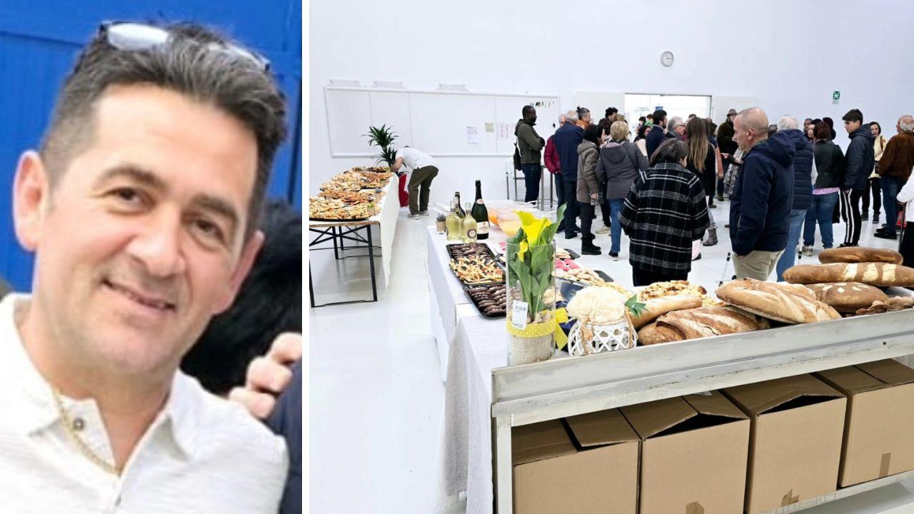 Andrea Montomoli e un momento dell'inaugurazione del nuovo laboratorio (foto da Facebook Cna Grosseto)