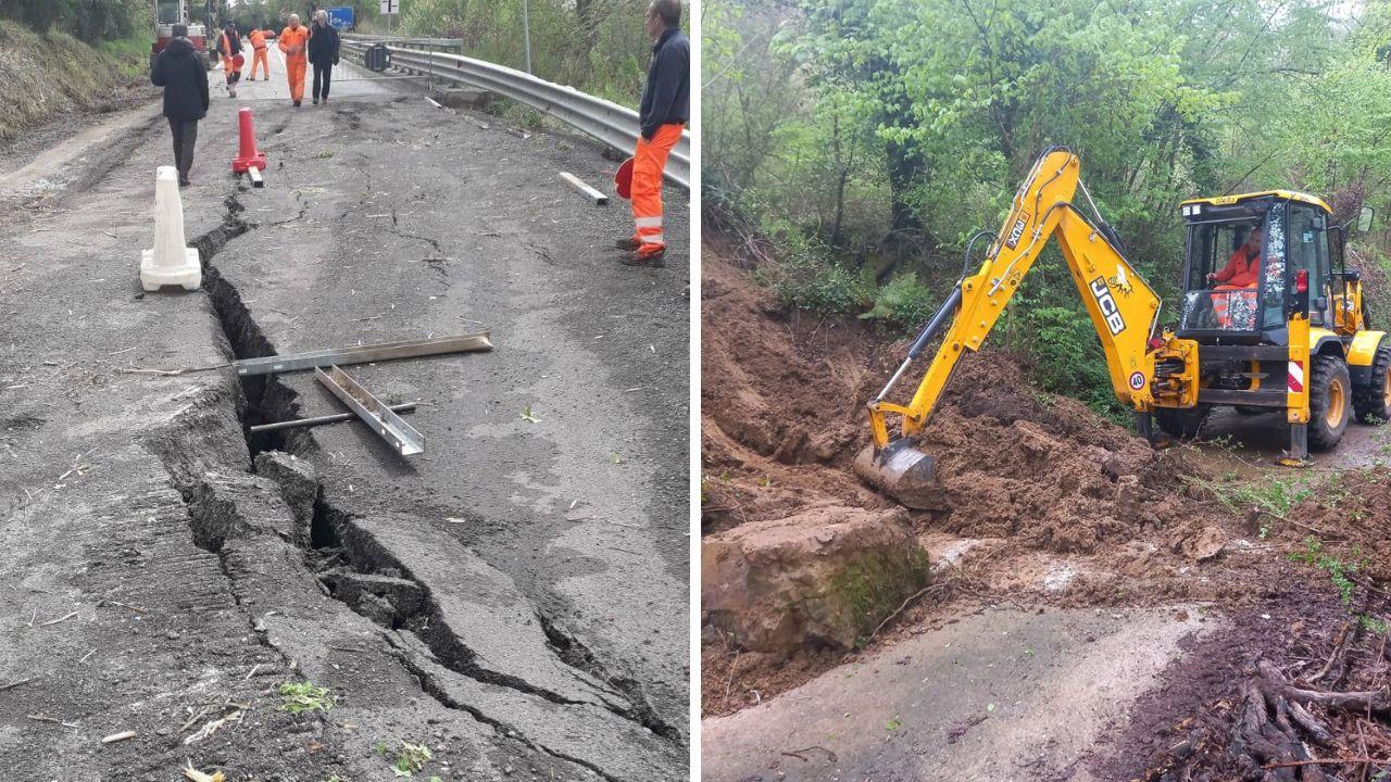 
	A sinistra la frana a Scansano a destra a Santa Fiora

