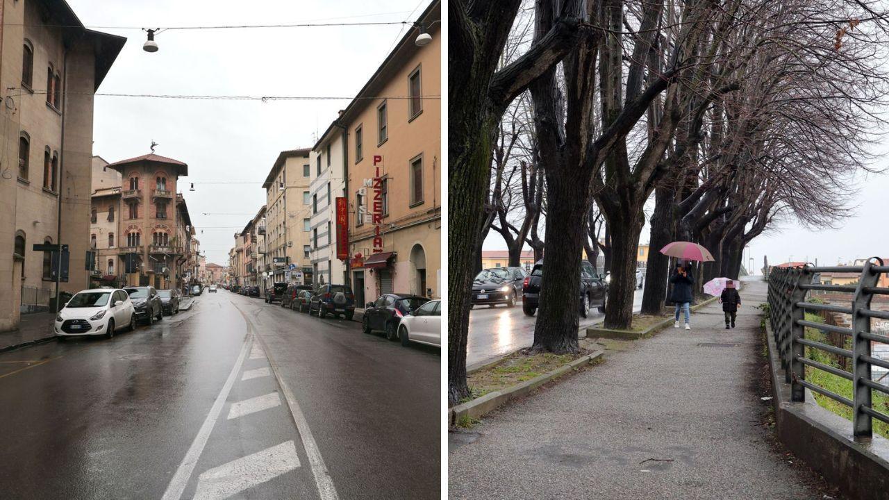 I luoghi in cui sono avvenuti le aggressioni a Pisa (foto Stick)