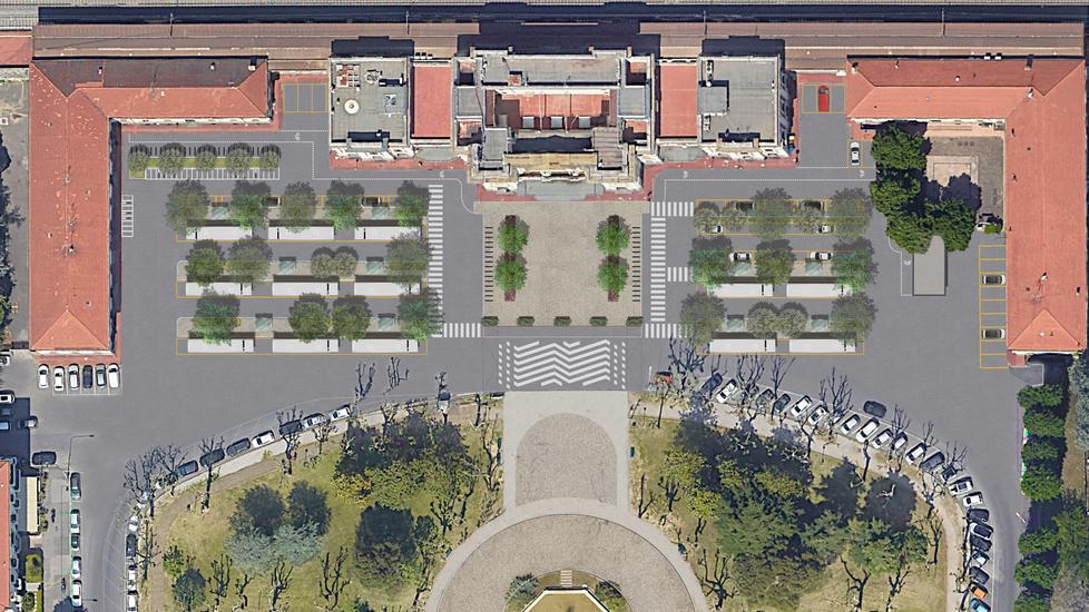 Il rendering mostra come diventerà la nuova piazza della stazione