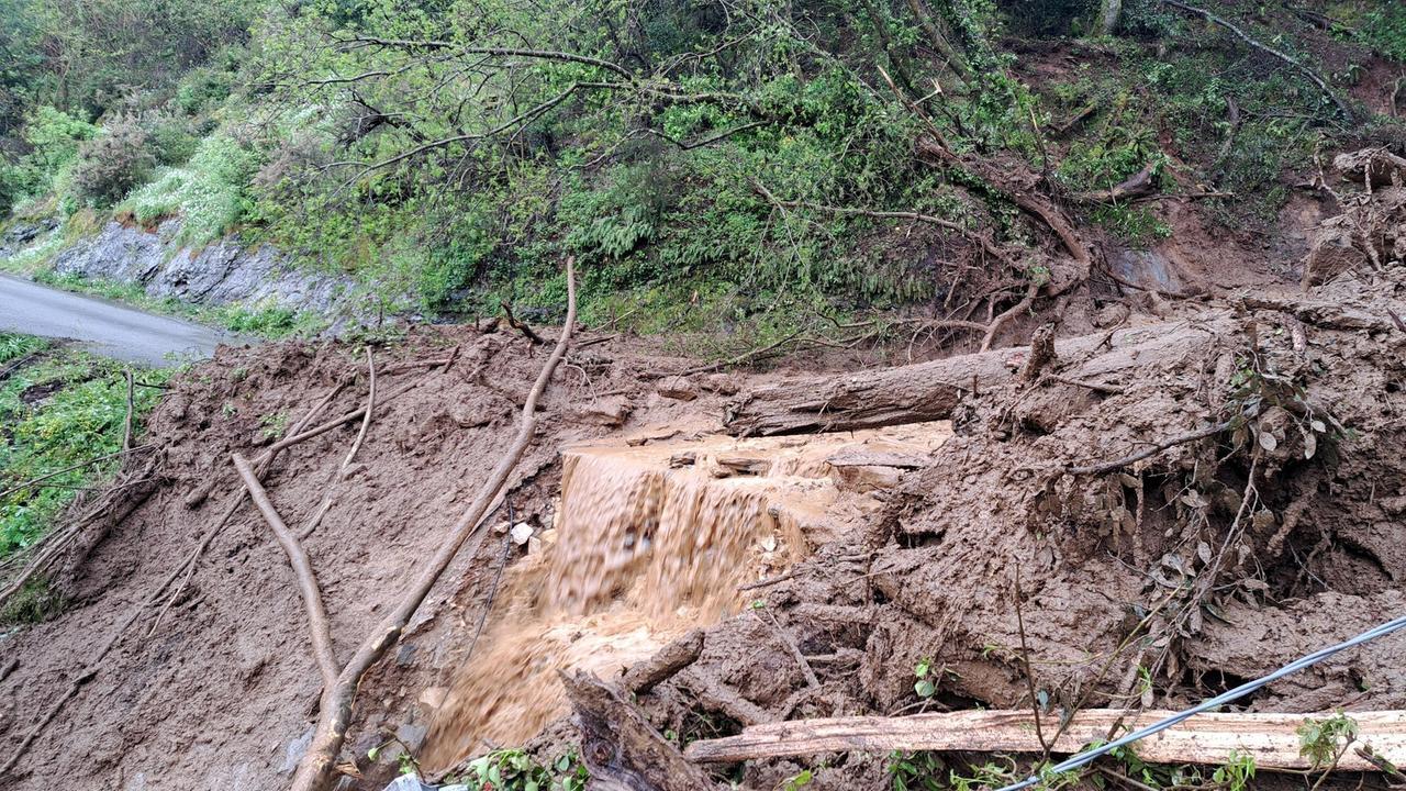 
	Una frana nel comune di Pietrasanta (foto dal Comune)

