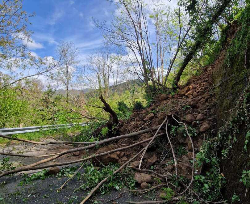 La frana sulla provinciale 41