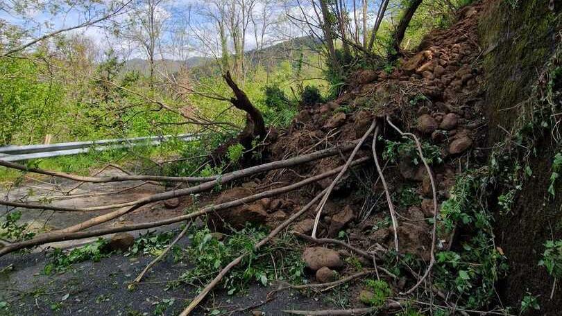 La frana sulla provinciale 41