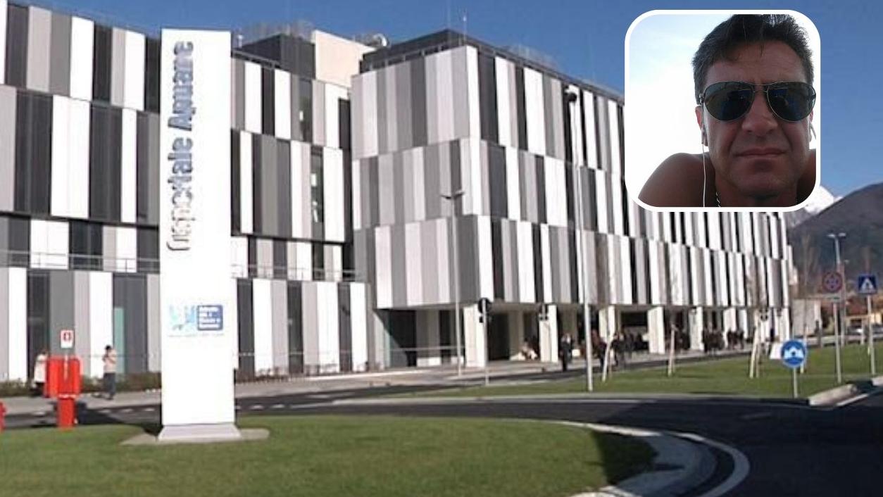 La vittima e l'ospedale di Massa (in una foto d'archivio)