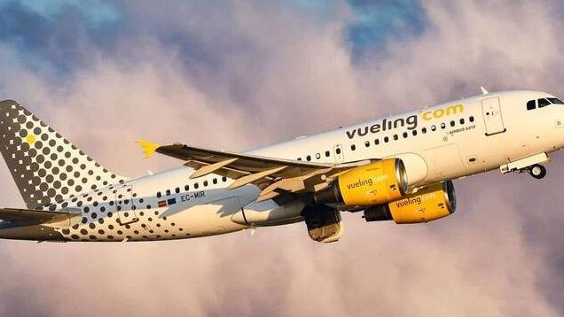 Un airbus A319 della Vueling, compagnia low-cost spagnola (Foto da Fb Vueling)