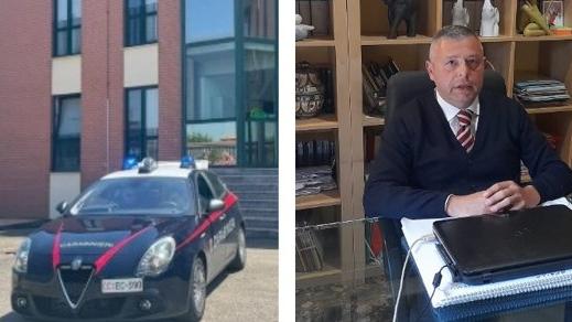 A sinistra la caserma dei Carabinieri, a destra l’avvocato Malaguti
