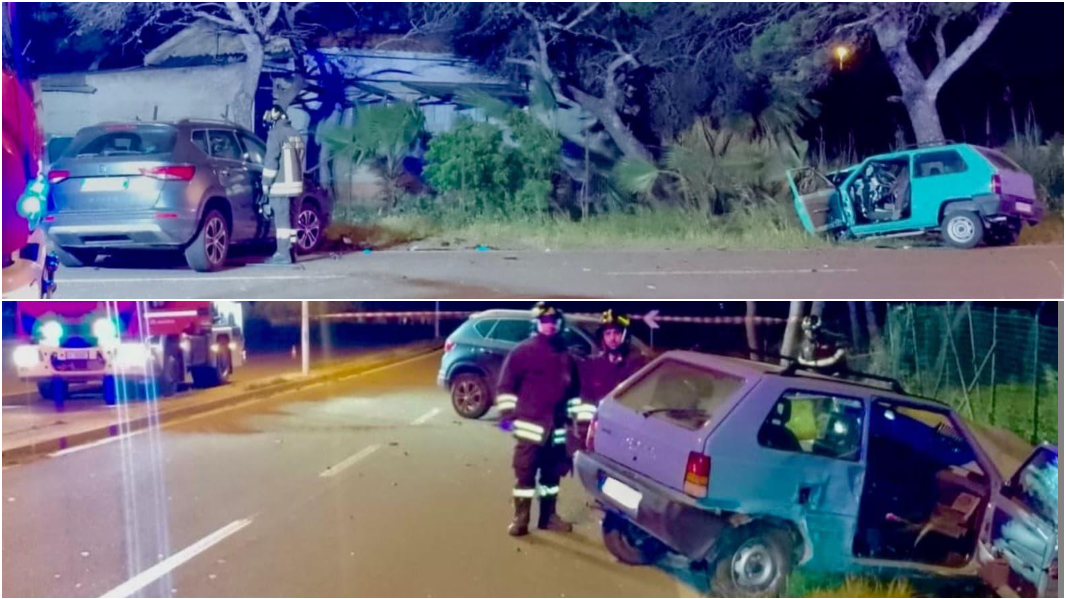 Schianto tra due auto a Cagliari: quattro feriti gravi
