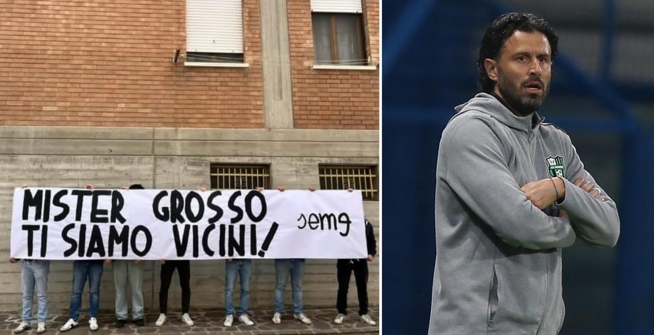 
	Lo striscione dei tifosi per Grosso

