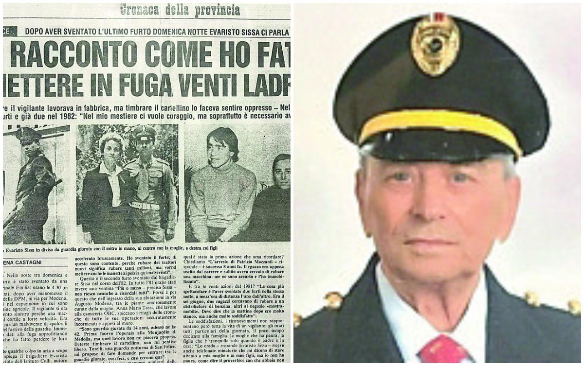 
	A sinistra un numero della Gazzetta di Modena del 1981, a destra Evaristo Sissa

