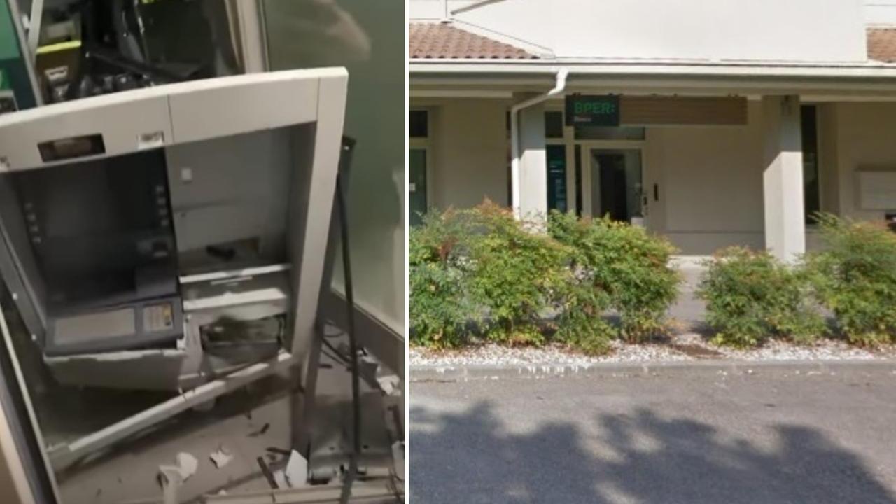 Il bancomat Bper dopo l'esplosione