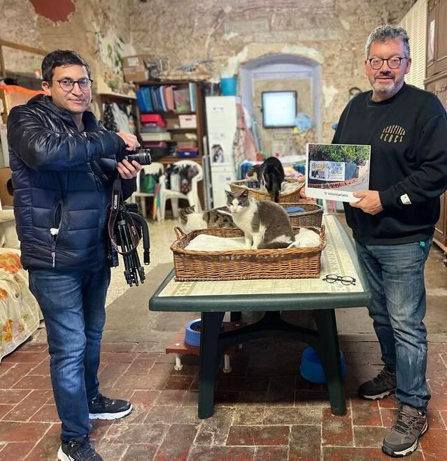 
	Sahid Chouquar e Tiziano Rossi al gattile del Castello

