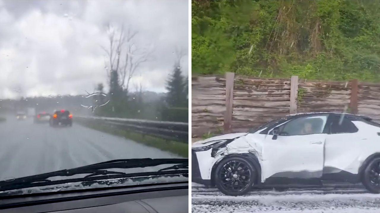 La grandinata ai piedi del Monte Amiata