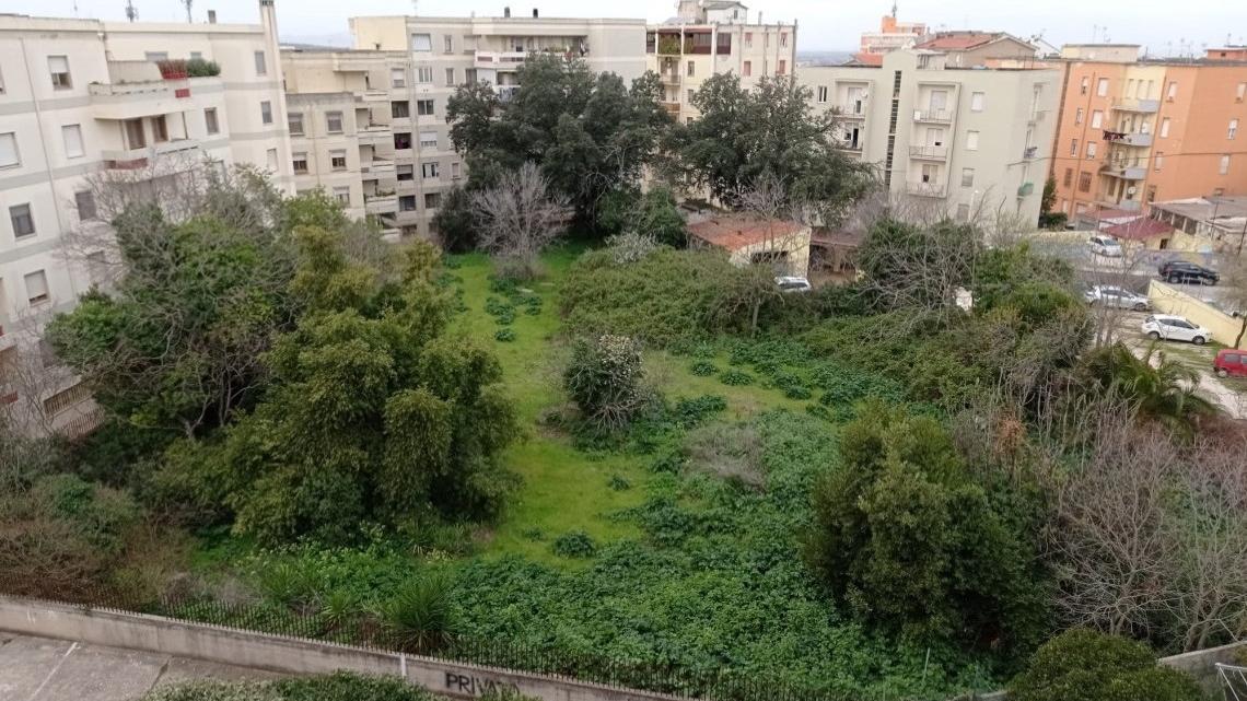 Sassari l'area verde tra via Quarto e via Pompeo Calvia