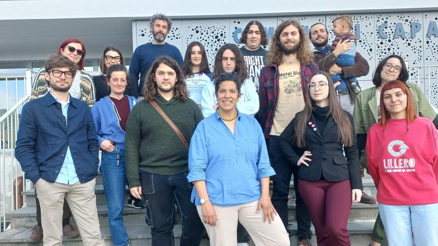 Al centro l'assessora Claudia Berti con i rappresentanti delle associazioni giovanili