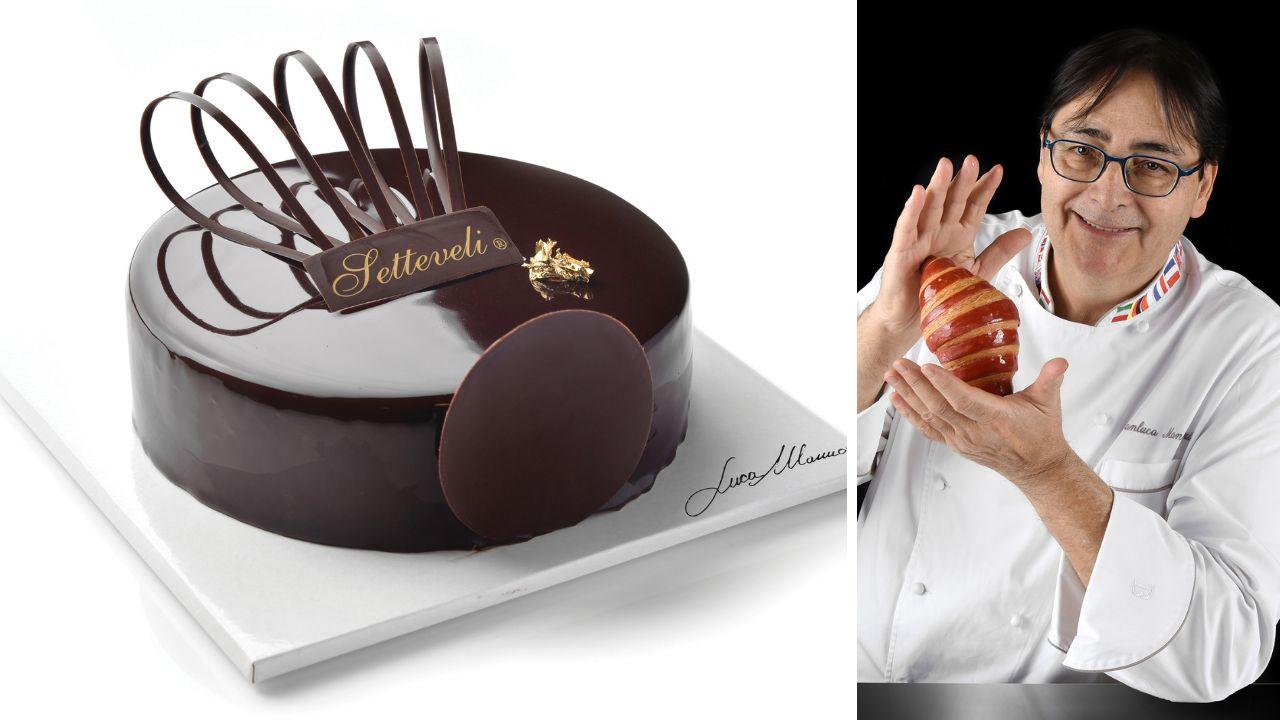 La famosa torta Setteveli e Luca Mannori (Foto di Claudio Mollo)