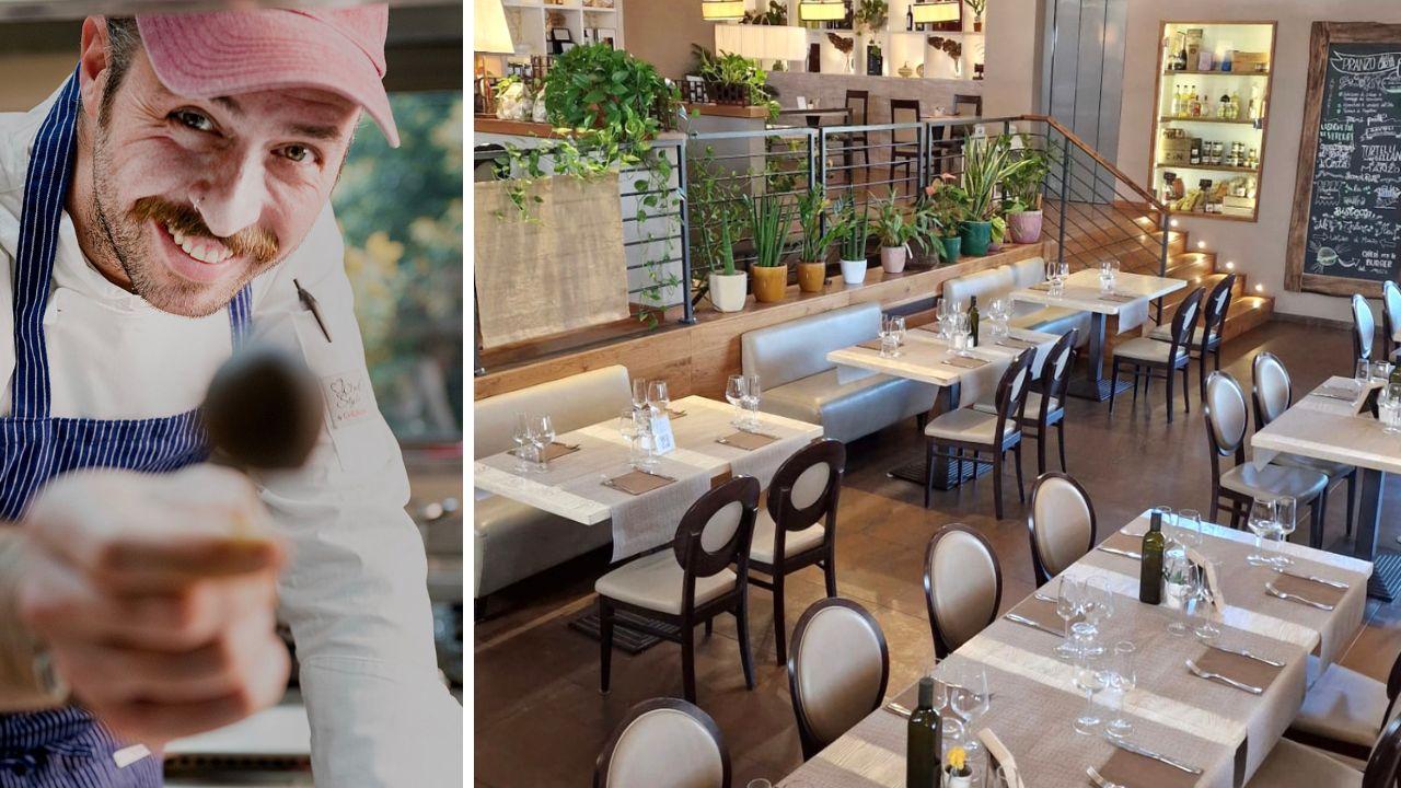 Lo chef Maurizio Bleggi e una sala del Toscana Fair