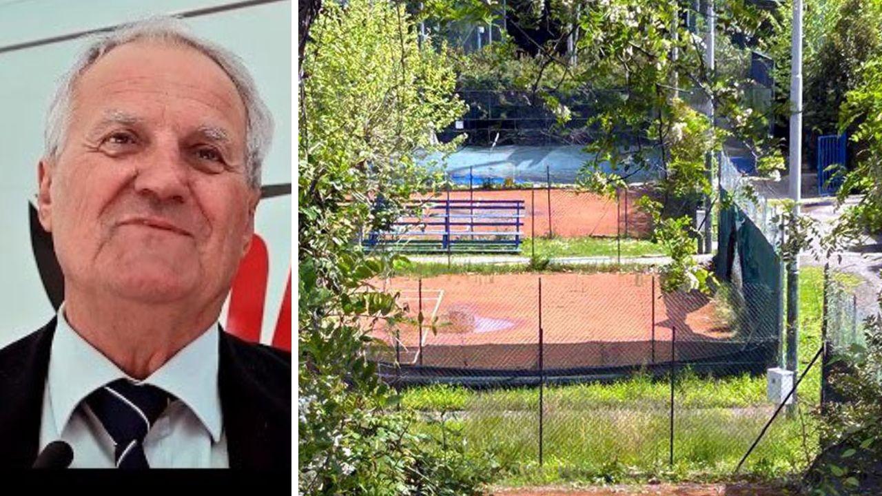 Pardini e i campi da tennis del Ctl (foto Paglianti)