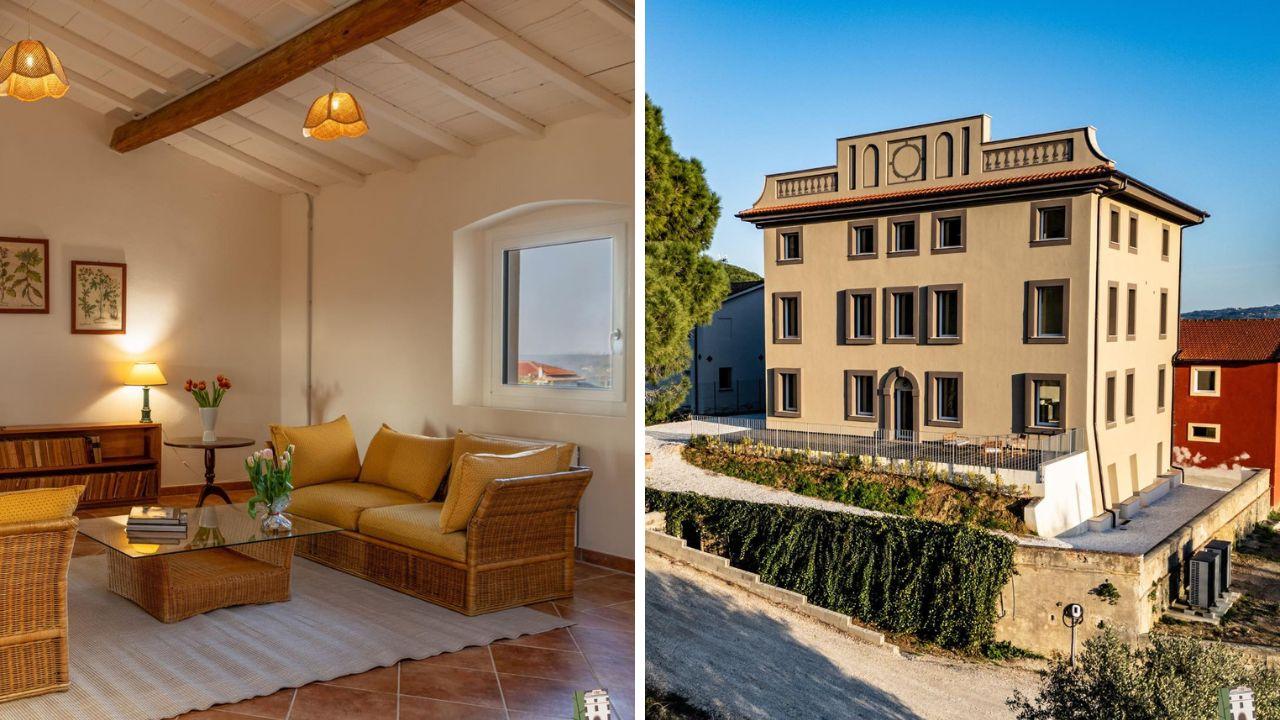 
	L&rsquo;esterno e un interno di Villa Pieri a Fauglia

