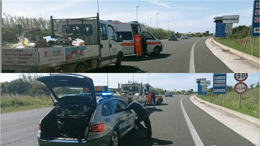 Camioncino travolge un uomo in bicicletta: trasportato d’urgenza a Sassari
