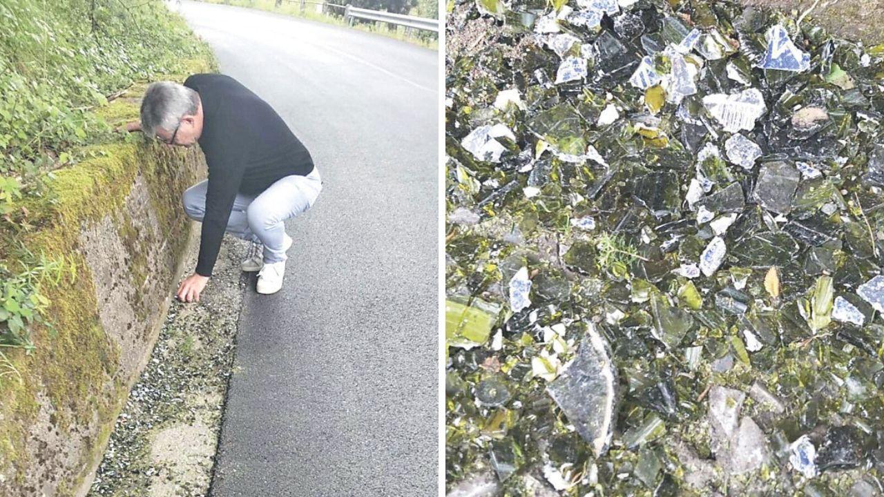 Un volontario e i vetri rotti