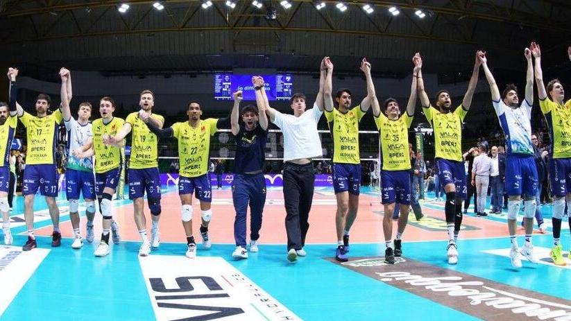 L'esultanza di Modena Volley