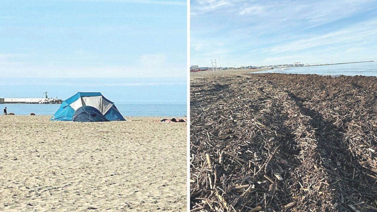Il "lavarone" e la tenda in spiaggia