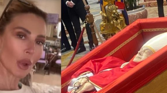Valeria Marini, Nathaly Caldonazzo e gli altri: indignazione social per selfie e video al funerale del papa