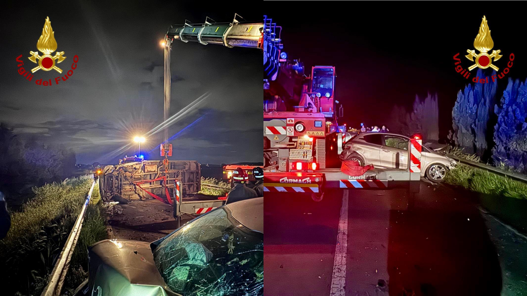 Scontro fra due auto e un camion, tre feriti