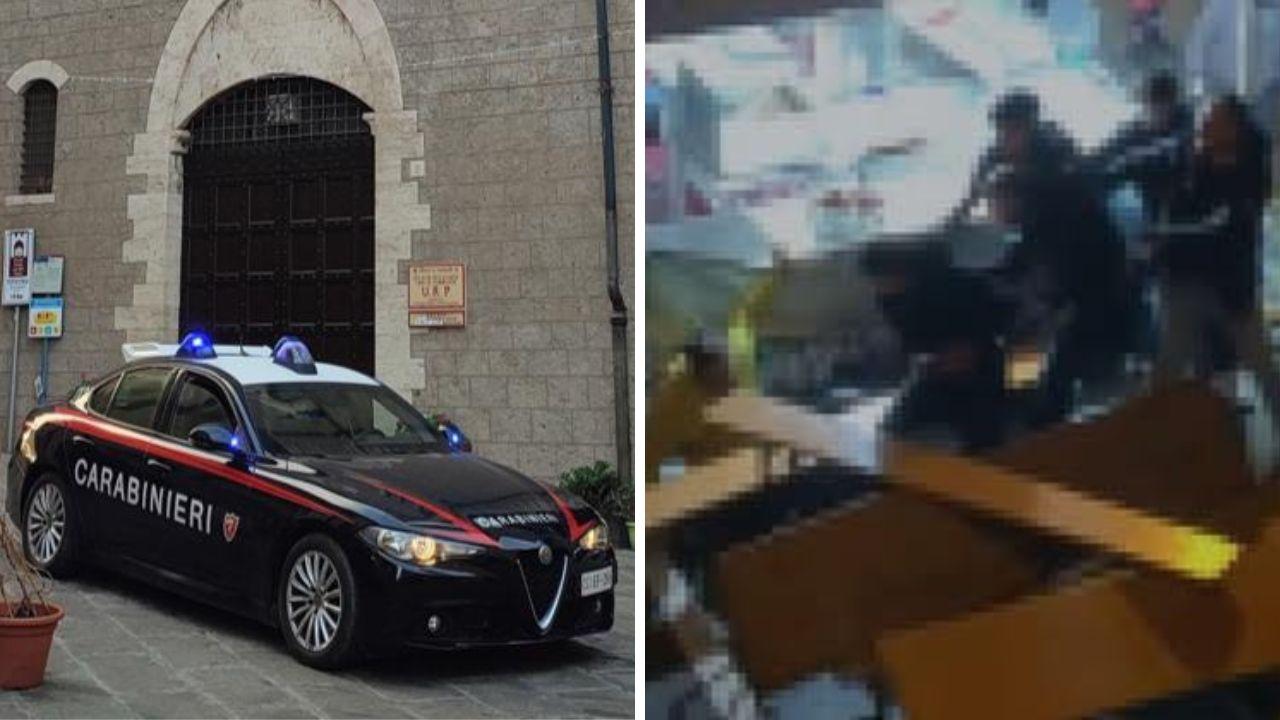 Un fermo immagine della rissa